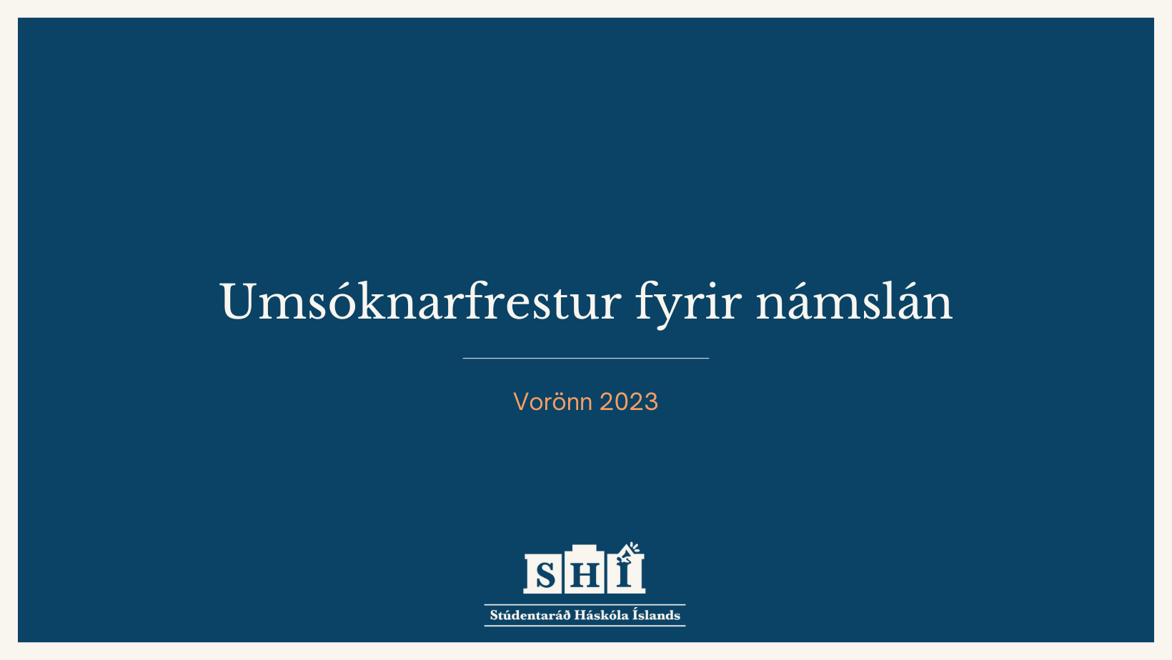 Umsóknarfrestur fyrir námslán – vorönn 2023